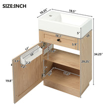 Load image into Gallery viewer, Bathroom Vanity With Reversible Resin Sink, Cabinet & Zinc Alloy Handles - Wood