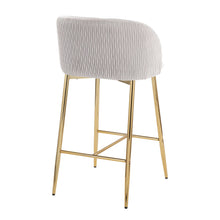 Load image into Gallery viewer, Fran - Pleated Waves Contemporary / Glam Fixed Height Counter Stool (Set of 2)