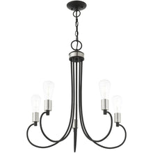 Load image into Gallery viewer, 26" Five Light Dimmable Chandelier With Shades - Black