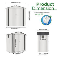 Load image into Gallery viewer, Garden Tool Shed Metal Storage Shed With Peaked Roof Waterproof Lockable Door