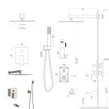 Load image into Gallery viewer, 10" Wall Mounted Square Shower System With Rough In Valve