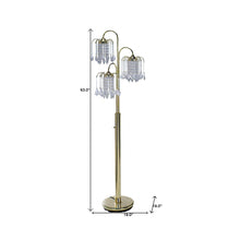 Load image into Gallery viewer, Three Lights Candelabra Floor Lamp With Clear Faux Crystal Shades - Gold