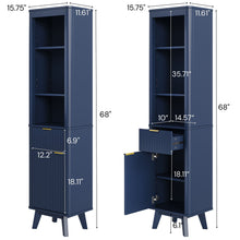 Load image into Gallery viewer, Tall Bathroom Storage Cabinet With Adjustable Shelves And 1 Drawer & Door