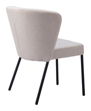 Load image into Gallery viewer, Tufted Upholstered Faux Linen Dining Side Chairs (Set of 2) - Beige / Black