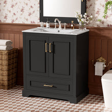 Load image into Gallery viewer, Bathroom Vanity With Sink, 1 Divided Drawer And 2 Soft Close Doors With Double Shelf
