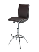 Load image into Gallery viewer, Contemporary Metal And Faux Leather Low Back Adjustable Height Bar Chairs (Set of 2) - Brown