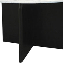 Load image into Gallery viewer, 60" Marble And Solid Wood Pedestal Base Round Top Dining Table - White