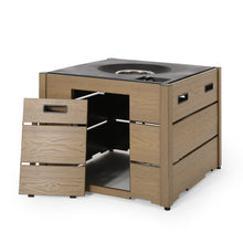 Load image into Gallery viewer, Rustic Style Outdoor Square Propane Fire Pit, 40,000 Btu