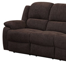 Load image into Gallery viewer, Chenille Reclining Sofa With Black Legs - Brown