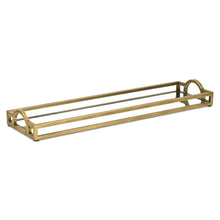 Load image into Gallery viewer, 24" Mirrored Glass Handmade Vanity Tray With Handles - Gold