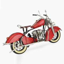 Load image into Gallery viewer, Hand Painted Model Motorcycle Tabletop Sculpture - Red / Silver