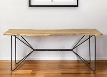 Load image into Gallery viewer, Solid Wood Abstract Console Table - Brown And Black