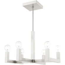 Load image into Gallery viewer, 20'' Six Light Dimmable Chandelier With Shades - Nickel