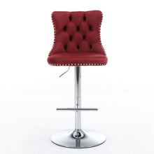 Load image into Gallery viewer, Swivel Barstools Adjusatble Seat Height From 25-33", Modern Upholstered Base Bar Stools With Backs Comfortable Tufted For Home Pub And Kitchen Island (Set of 2)