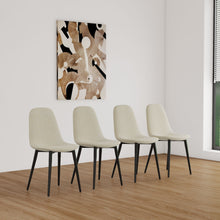 Load image into Gallery viewer, Modern Accent Dining Chairs Upholstered Seat, Metal Legs (Set of 4)