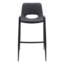 Load image into Gallery viewer, 30" Modern Faux Leather And Steel Low Back Bar Height Bar Chairs (Set of 2) - Black