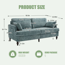 Load image into Gallery viewer, Chenille 2 Seater Sofa With LED Light, USB Charging Port, And Storage Bag