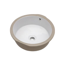 Load image into Gallery viewer, Ceramic Round Undermount Bathroom Sink With Overflow, European Style - White