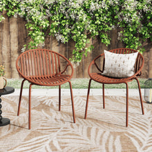 Load image into Gallery viewer, Stackable Outdoor Chairs With Breathable Plastic Backrest (Set of 2)