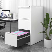 Load image into Gallery viewer, Durable Metal 3 Drawer File Cabinet With Lock For Office Storage