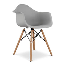 Load image into Gallery viewer, Heavy Duty Plastic Solid Wood Dining Arm Chair - Gray