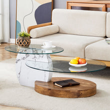 Load image into Gallery viewer, Contemporary Artistic Double Layer Coffee Table, Tempered Glass Top