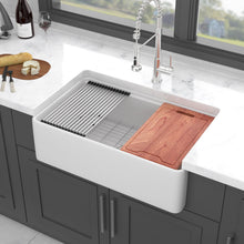 Load image into Gallery viewer, Farmhouse Sink Workstation, Ceramic Single Bowl With Accessories