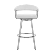 Load image into Gallery viewer, Swivel Low Back Counter Height Bar Chair - White