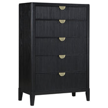 Load image into Gallery viewer, Mason - 5 Drawer Chest With Fluted Design - Black