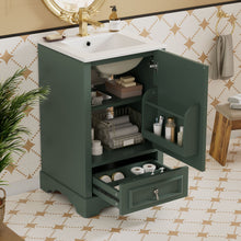 Load image into Gallery viewer, Bathroom Vanity With Sink, Soft Close Door, Adjustable U-Shaped Shelf