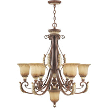 Load image into Gallery viewer, 35" Seven Light Dimmable Chandelier With Shades - Bronze