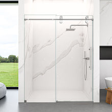 Load image into Gallery viewer, Frameless Single Sliding Shower Door With Clear Tempered Glass