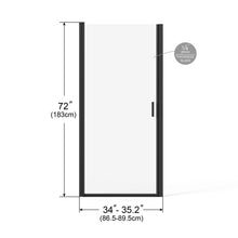 Load image into Gallery viewer, Pivot Shower Door, Tempered Glass, Semi Frameless