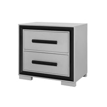Load image into Gallery viewer, 25" Two Drawer Wood Nightstand - Gray And Black