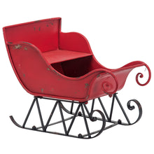 Load image into Gallery viewer, Iron Sleigh Large, Distressed Christmas Santa Sleigh Holiday Decoration