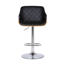 Load image into Gallery viewer, 44" Faux Leather Swivel Low Back Adjustable Height Bar Chair - Black / Silver