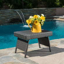 Load image into Gallery viewer, Outdoor Wicker Table With Rectangular Tabletop - Gray