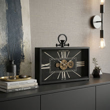 Load image into Gallery viewer, Analog Vintage Style Crackle Wall Clock (485987) - Black / Gold