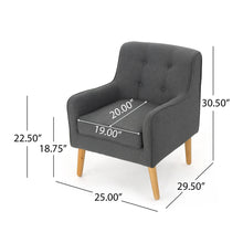 Load image into Gallery viewer, Modern Arm Chair With Tufted Back And Wooden Legs
