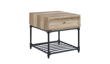 Load image into Gallery viewer, Manufactured Wood And Metal Square End Table With Drawer And Shelf - Sandy Black And Oak