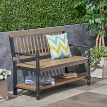 Load image into Gallery viewer, Slatted Bench With Built In Shelf