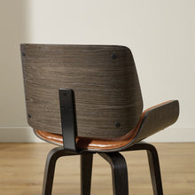 Load image into Gallery viewer, Upholstered Faux Leather Curved Back Dining Side Chair - Light Brown