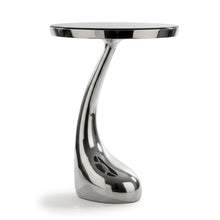 Load image into Gallery viewer, Granite Round Abstract End Table - Silver