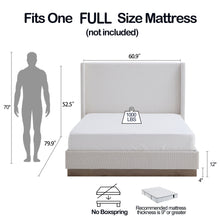 Load image into Gallery viewer, Hosford - Minimalist Upholstered Wingback Bed With Wood Base Platform