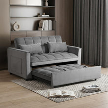 Load image into Gallery viewer, Sleeper Loveseat With Toss Pillows - Dark Gray / Black