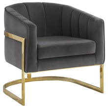 Load image into Gallery viewer, Tufted Barrel Accent Chair Upholstered Lounge Chair - Gray