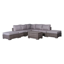Load image into Gallery viewer, Outdoor 6 Person Wicker Seating Group With Cushions - Gray Mix