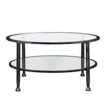 Load image into Gallery viewer, Glass Metal Round Coffee Table - Black