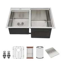 Load image into Gallery viewer, Outdoor Double Bowl Drop In Sink With Workstation - Brushed Nickel