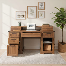 Load image into Gallery viewer, Office Desk With Charging Station & Storage Cabinet